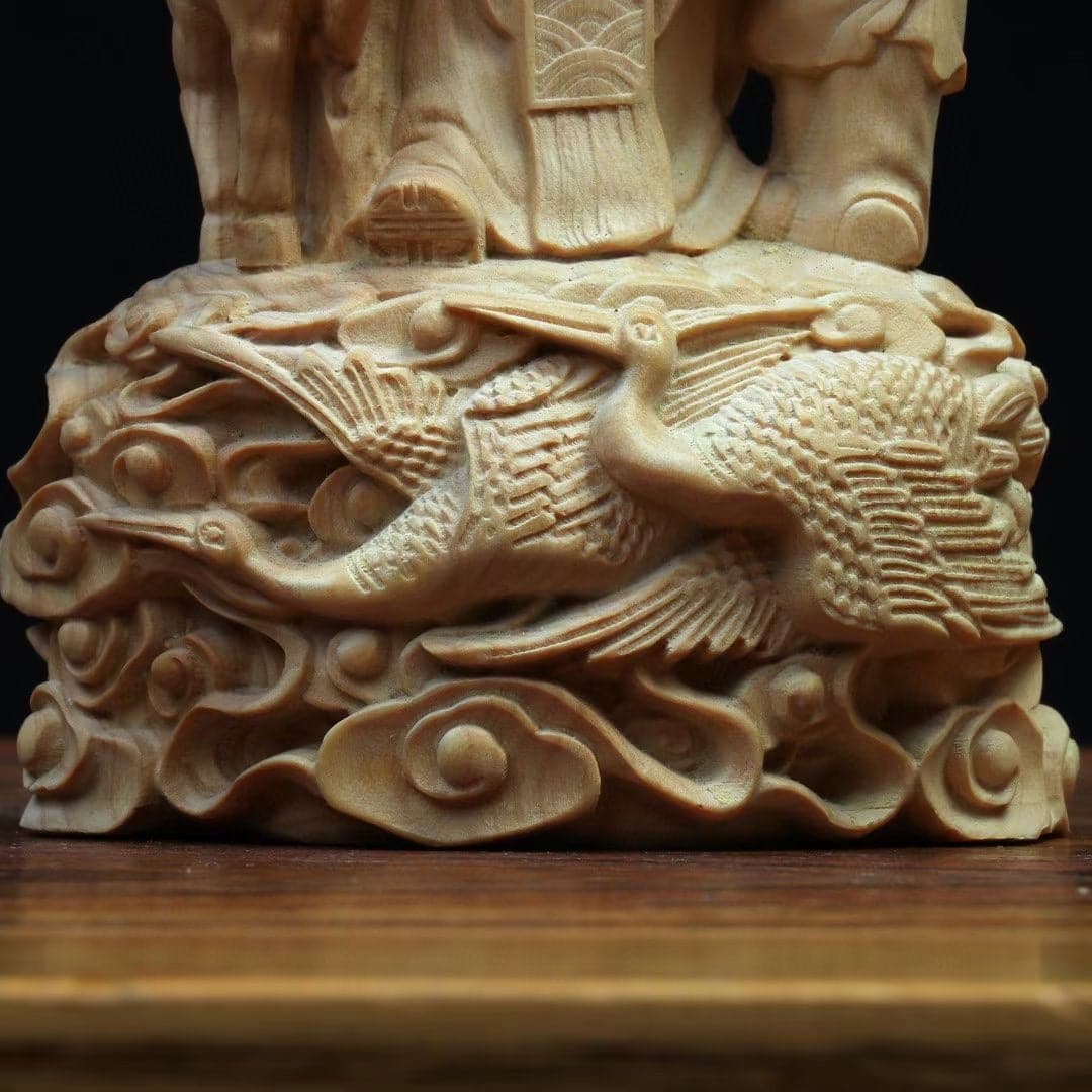 木彫り 仏像 七福神 寿老人 置物 縁起物 福禄寿の通販