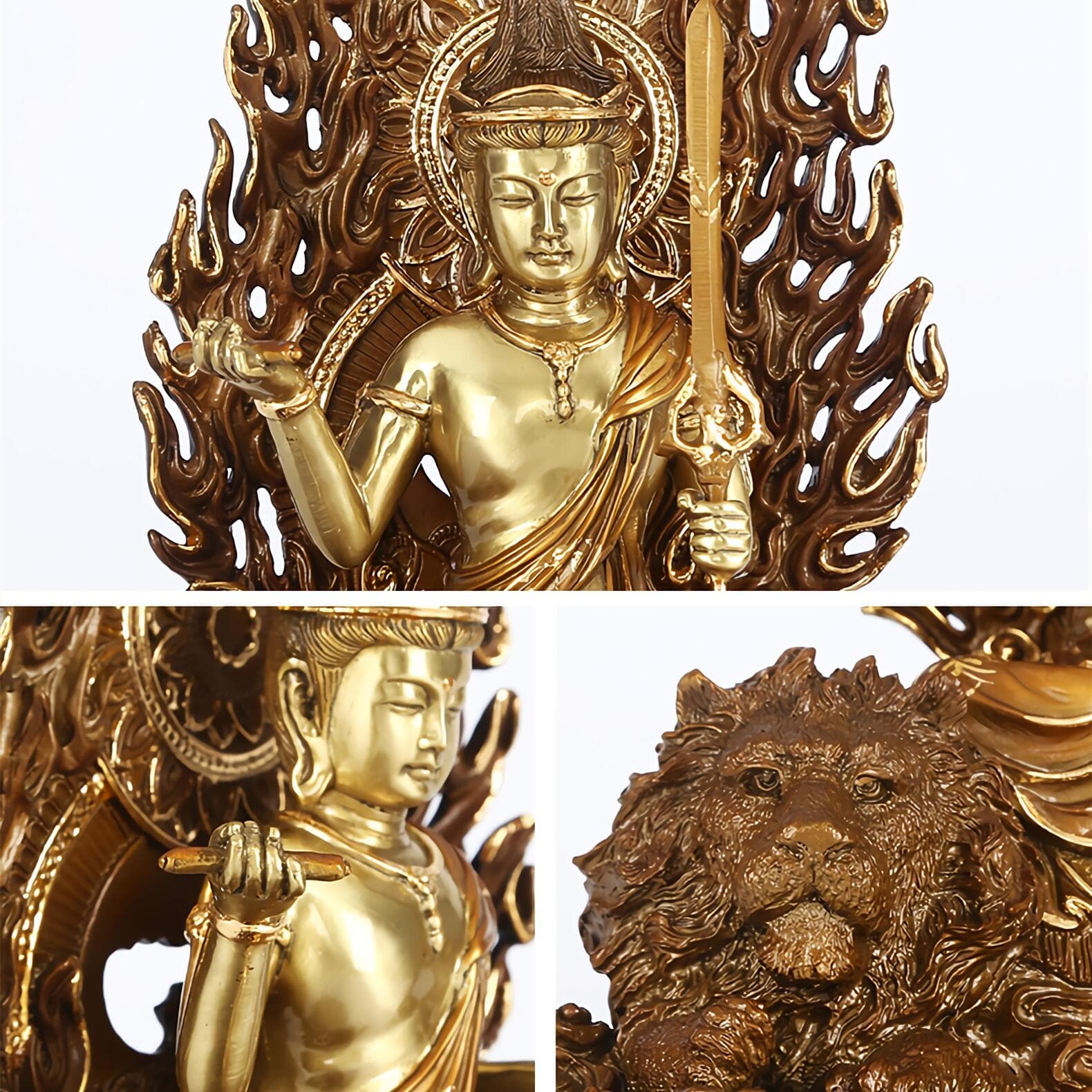 CZ300 時代物 金銅釋迦三尊佛像 高28cm 重965g・銅鍍金釈迦三尊像(銅造