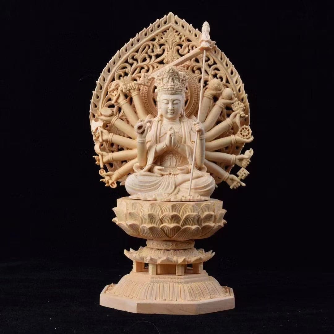 木彫り仏像 准胝観音菩薩 七倶胝仏母像