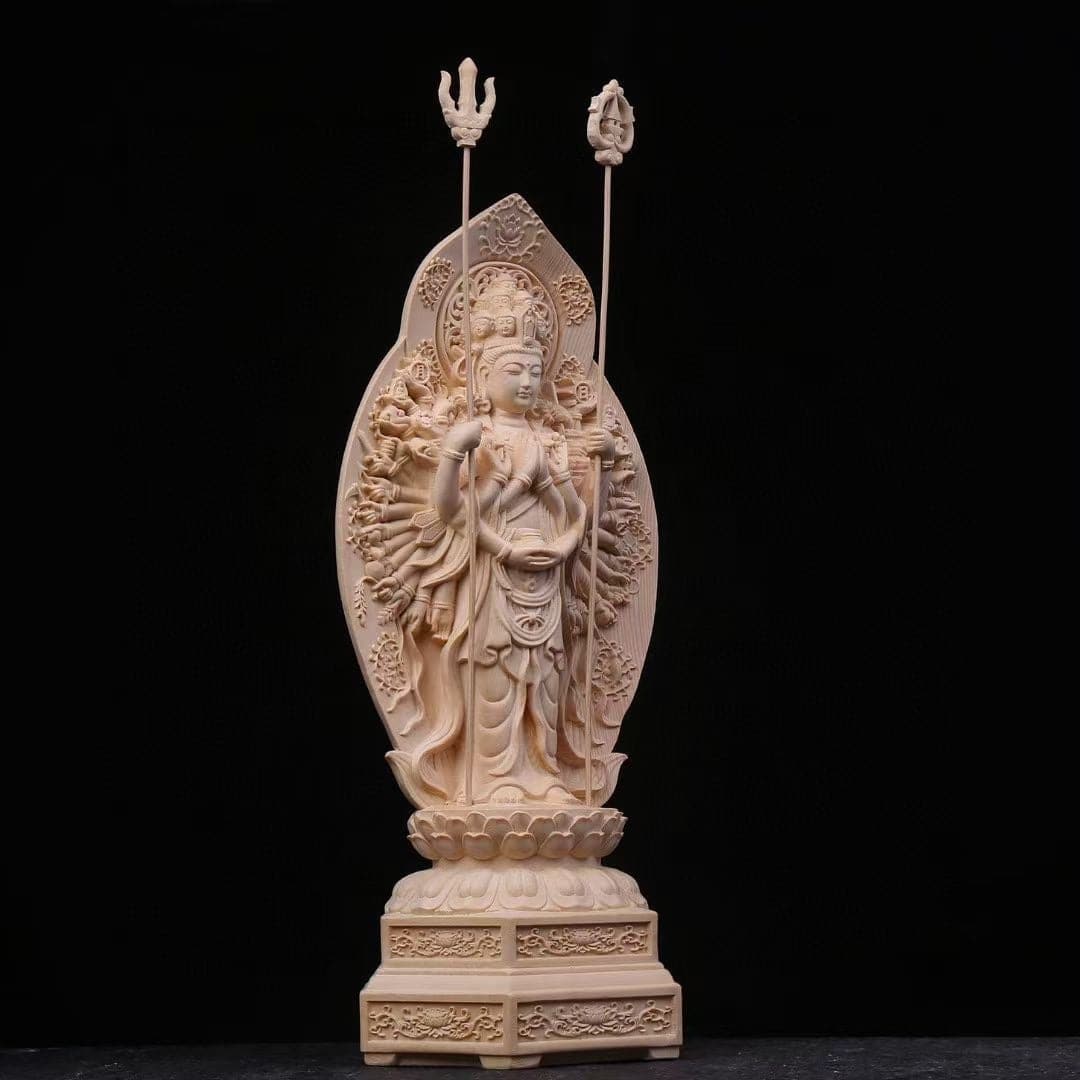 木彫り 仏像 千手観音 千手千眼観自在菩薩 42cm